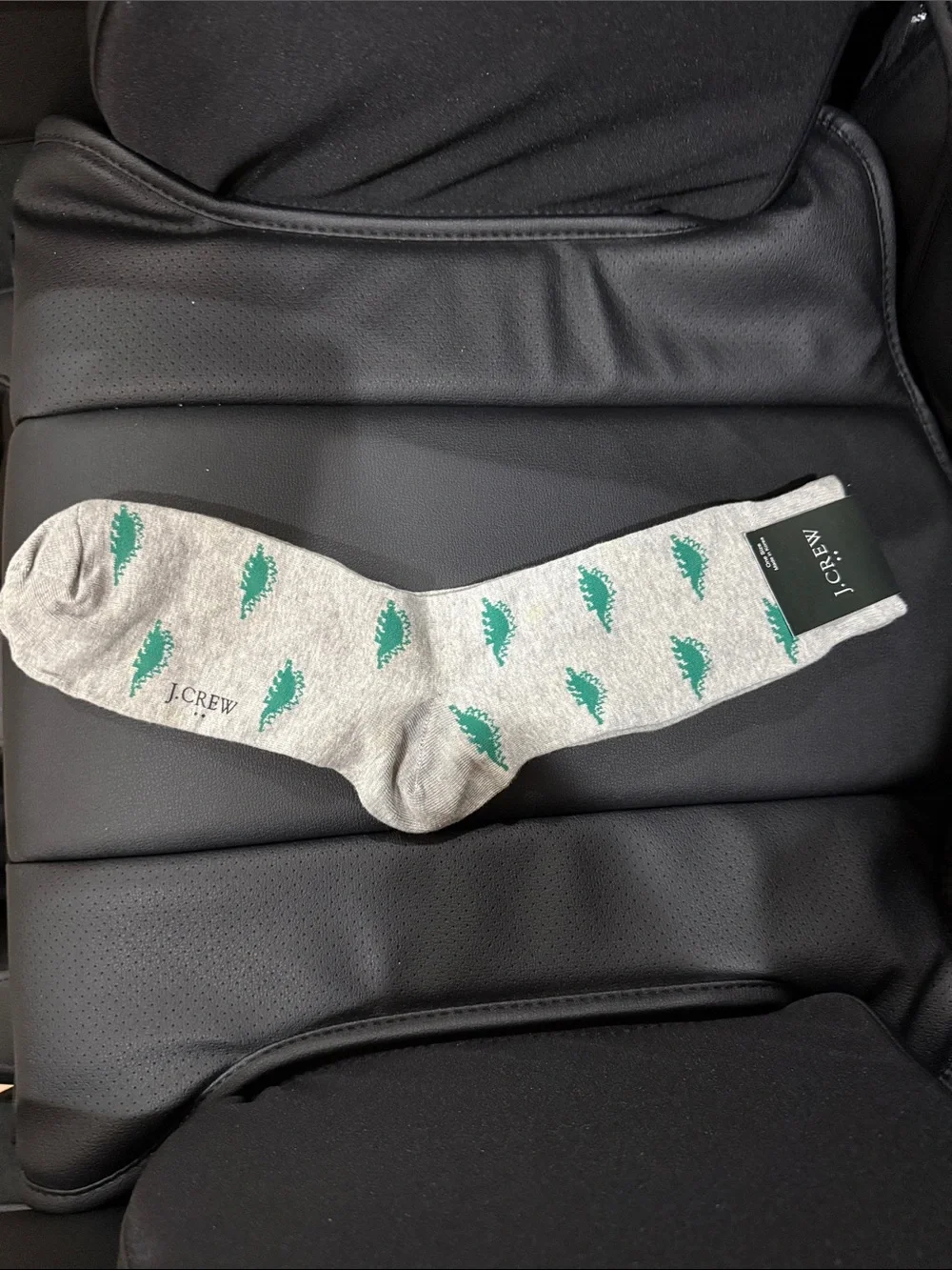 J. Crew Gray Crew Socks with Green Dinosaur NWT